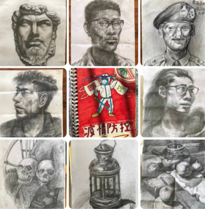 Những bức tranh dang dở của Hạo Nhiên khiến bố mẹ đau xót.