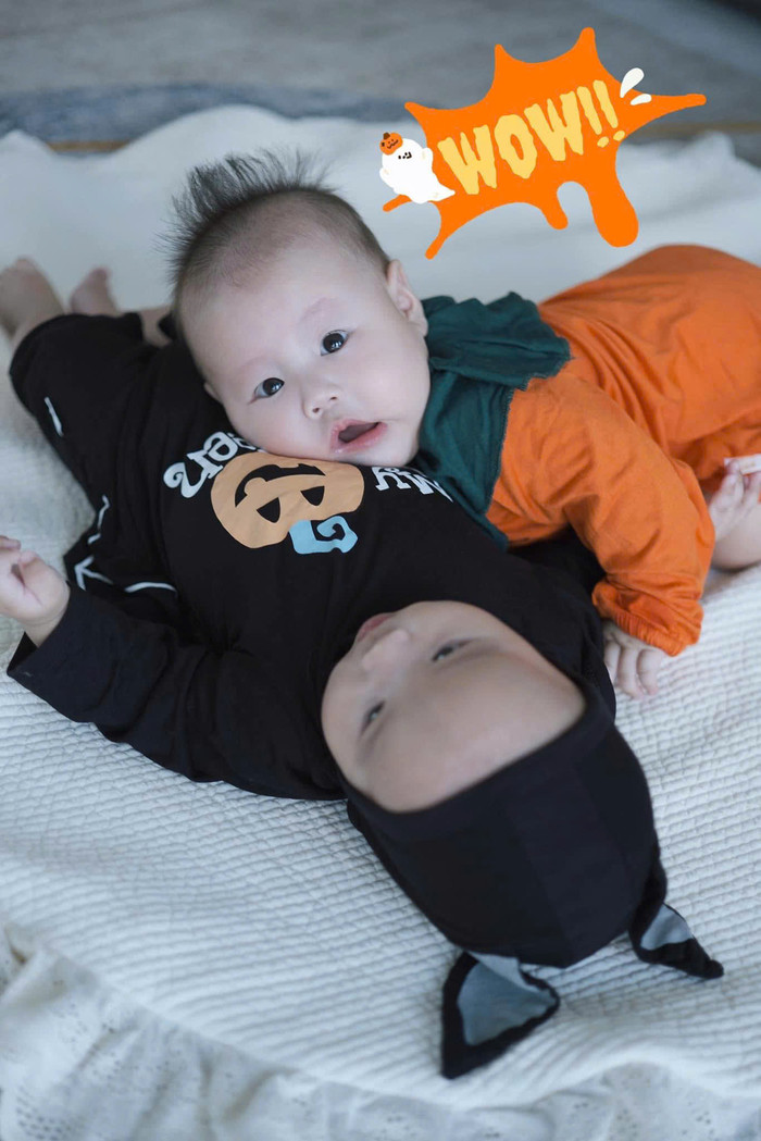 Trộm vía, cặp song sinh nhà nữ diễn viên đáng yêu, bụ bẫm.