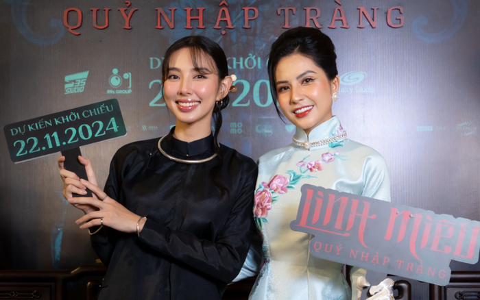 Zoom cận lớp 'make up' rất nhạt của Thùy Tiên, Thiên An (bên phải) vào vai mợ 2.