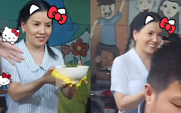 Ngọc Trinh “Mùi Ngò Gai” đi bưng phở - Nguồn: Trúc Ngân Hay Phân Vân.