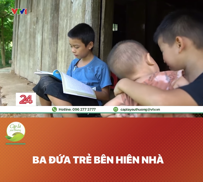 Em Ngô Kiến Huy cùng 2 em nhỏ của mình. Ảnh: Fanpage Việc tử tế