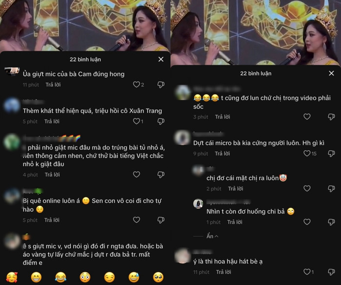 Khán giả chỉ trích hành động giật mic kém duyên của Quế Anh