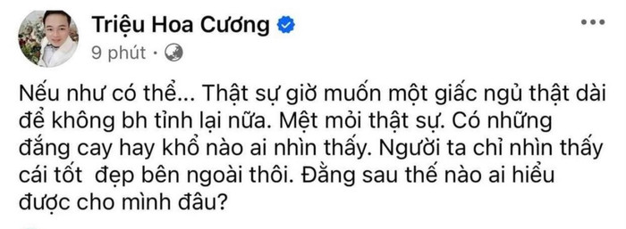 Dòng chia sẻ gây chú ý của chồng cô dâu Thu Sao.