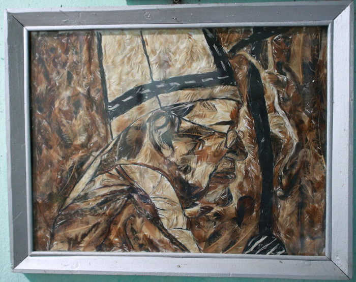 2 bức tranh từ lông gà cực độc đáo của anh Giang