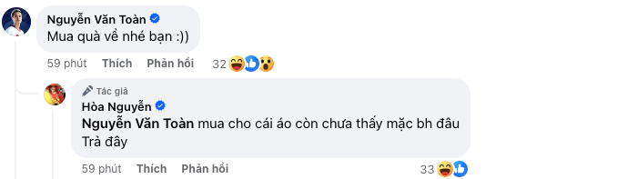 Màn tương tác của Hoà Minzy và Văn Toàn khiến dân tình thích thú. 