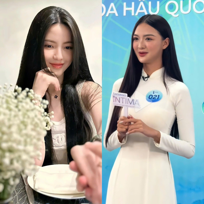 Thí sinh Cẩm Ly có nụ cười và đôi môi khá giống với Chu Thanh Huyền. 