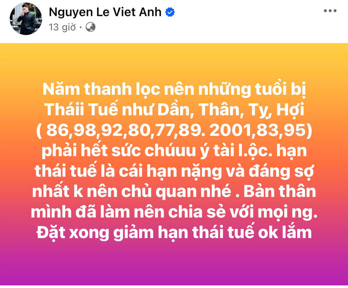 Bài viết mới của Việt Anh gây tranh cãi.