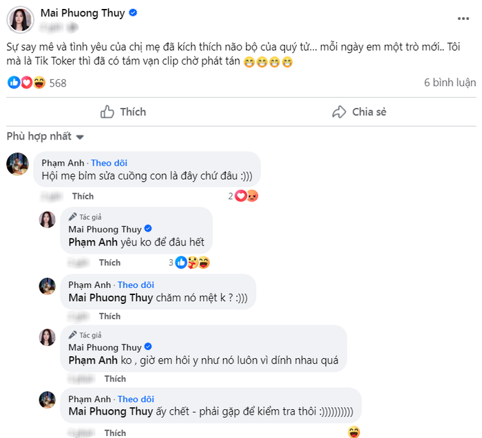 Mai Phương Thúy thừa nhận đã gia nhập hội mẹ bỉm cuồng con.