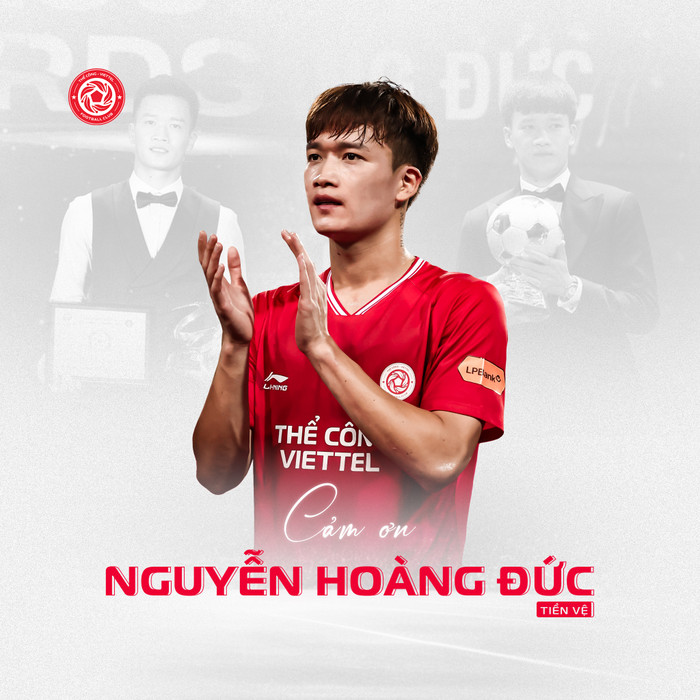 CLB Viettel đã chính thức làm xong thủ tục chia tay tiền vệ Hoàng Đức. Ảnh: Viettel FC