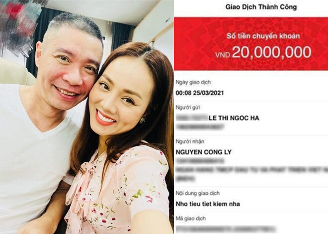 Vợ NSND Công Lý thể hiện sự hào phóng khi sẵn sàng chuyển khoản 'nóng' khi chồng than hết tiền. 