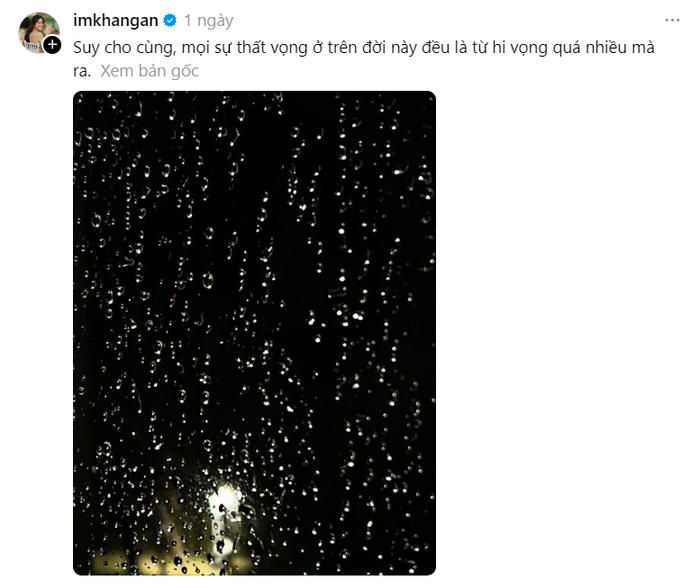 Khả Ngân bất ngờ đăng dòng trạng thái đầy tâm trạng lên trang cá nhân ngay trong đêm ngày 7/10.