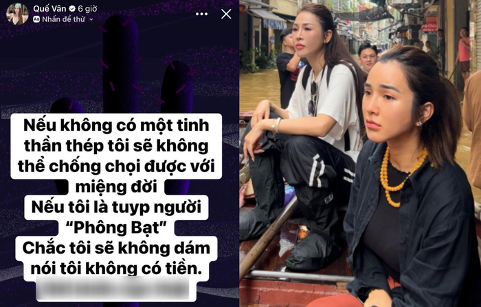 Quế Vân tiết lộ bản thân đang đối mặt với áp lực từ dư luận sau ồn ào cứu trợ. 