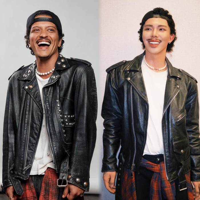 Nam ca sĩ Erik 'cosplay' thành Bruno Mars.