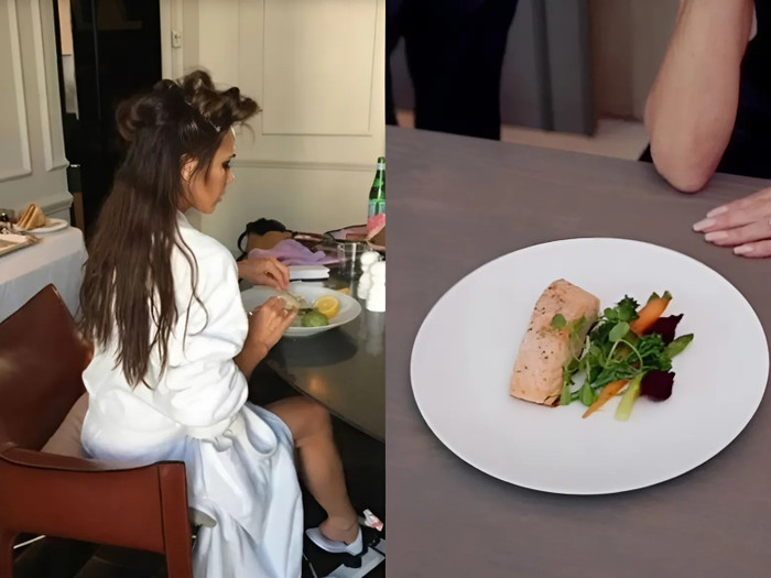 Vợ David Beckham còn tuân thủ một chế độ ăn uống khoa học, hầu như chỉ ăn cá nướng và rau hấp.