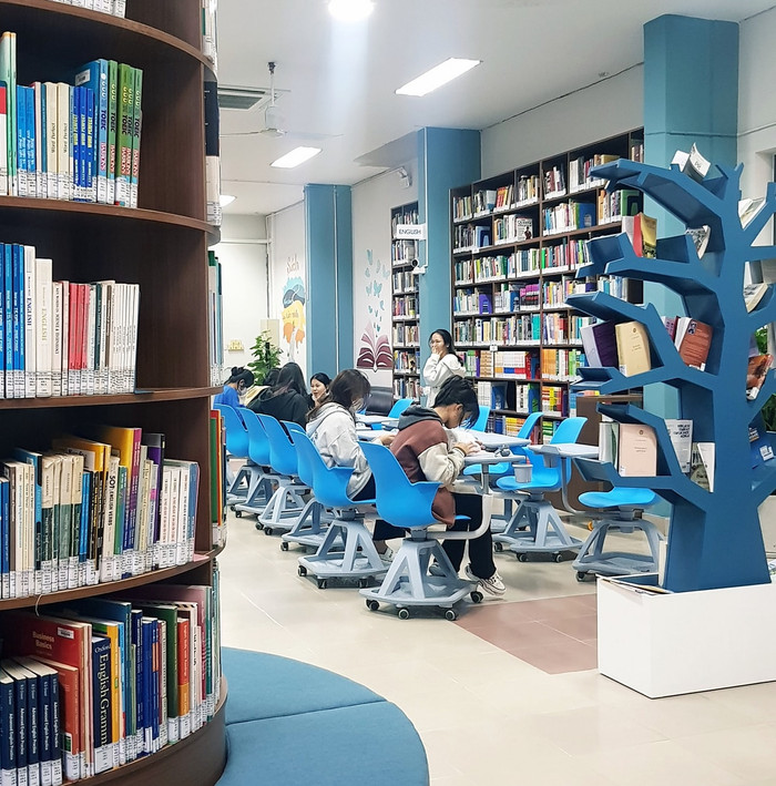 Thư viện sang trọng, hiện đại của trường