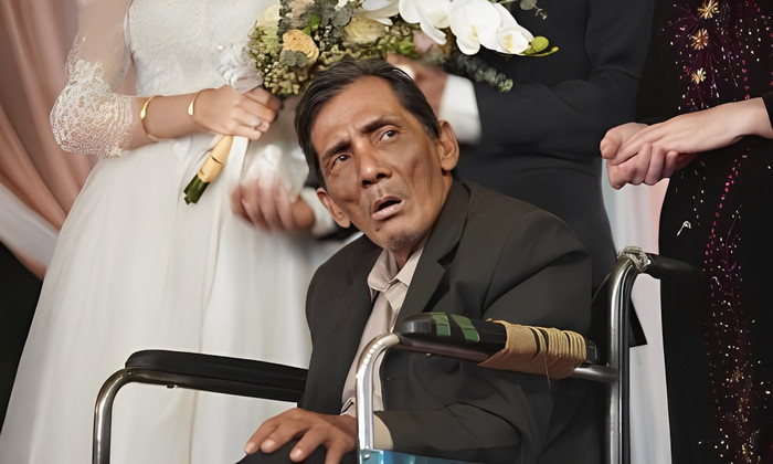 Thương Tín vào vai người đàn ông bị bệnh, phải ngồi xe lăn.