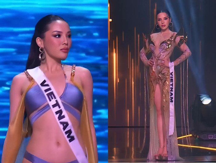 Kỳ Duyên ở hai phần thi trang phục dân tộc và dạ hội.