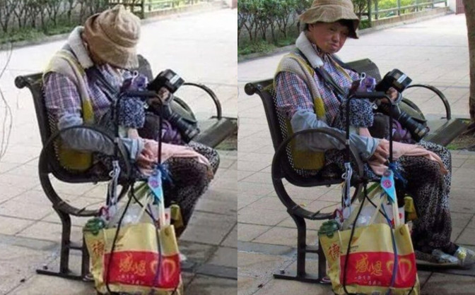 Truyền thông Hoa ngữ lan truyền khoảnh khắc chị gái Châu Nhuận Phát ăn mặc lôi thôi, ngủ ngoài công viên.