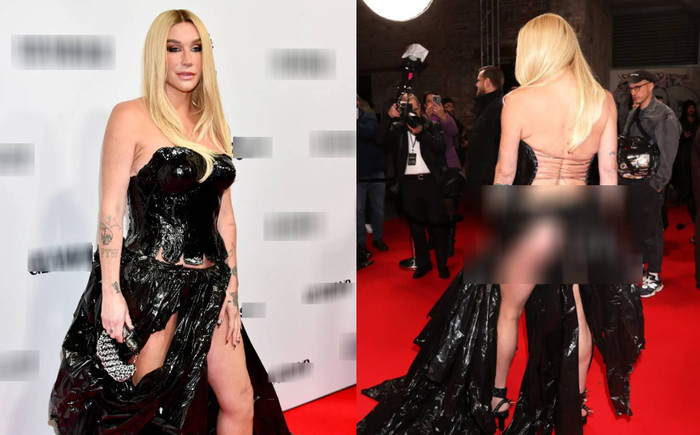 Kesha diện trang phục phản cảm, để lộ vòng 3 khi sải bước trên thảm đỏ.