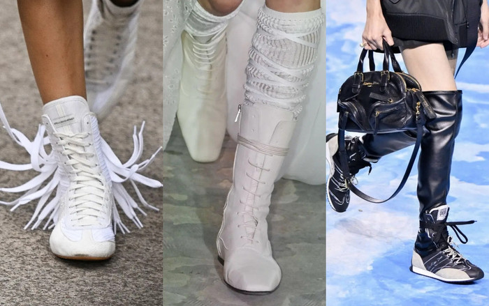 Những nhà mốt đình đám Dior, Rick Owens, Prada... bắt đầu thổi làn gió mới vào những đôi giày thể thao cổ cao.