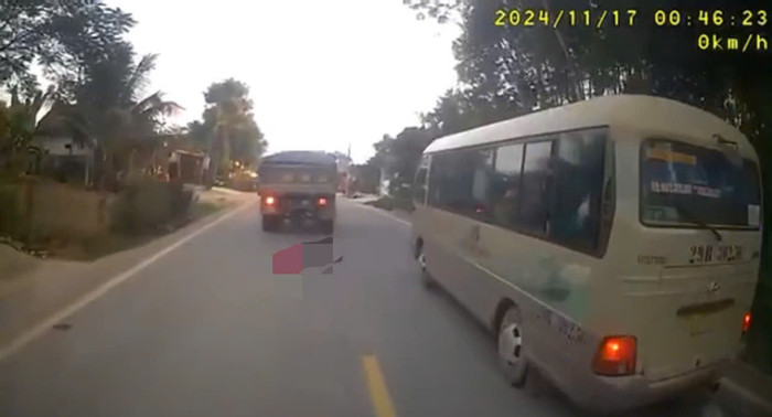 Hiện trường vụ tai nạn. Ảnh: Cắt từ clip