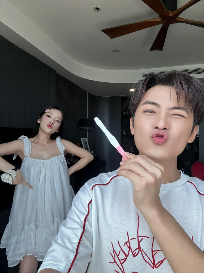 Puka - Gin Tuấn Kiệt vui vẻ báo tin gia đình sắp có thêm thành viên mới. Ảnh: Instagram gintuankiet