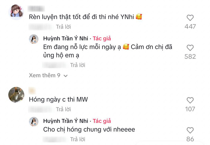 Hoa hậu Ý Nhi đang trong quá trình tập luyện cho cuộc thi Miss World.