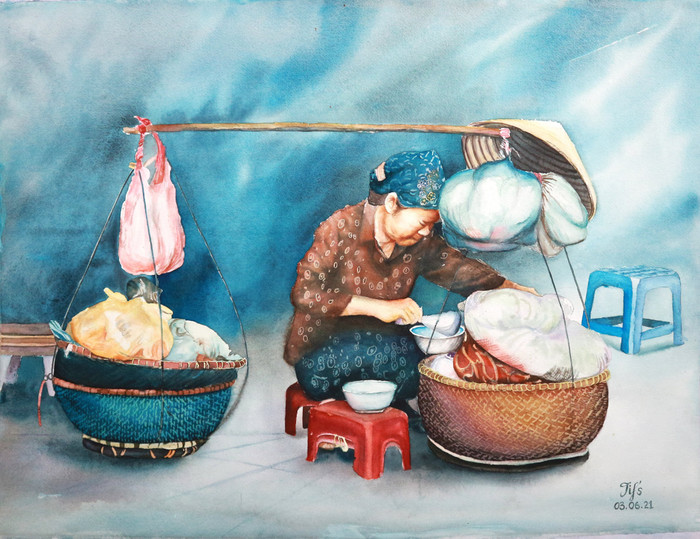 Vẻ đẹp của lao động lấp lánh chất thơ trong tranh của Phương Trần