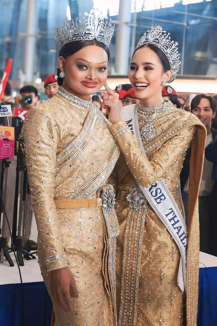  Á hậu 1 Miss Fabulous International 2023 và á hậu 3 Miss Universe 2024 chung một khung hình. 