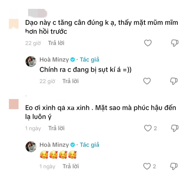 Hoà Minzy thẳng thắn thừa nhận bản thân gầy hơn so với trước đây. Ảnh: Chụp màn hình