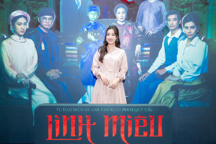 Hoa hậu Đỗ Mỹ Linh tại sự kiện ra mắt phim mới của Thùy Tiên