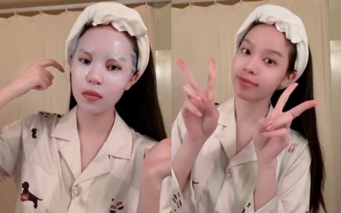 Hoa hậu Thanh Thủy chăm đắp mặt nạ để có làn da trắng sáng, mịn màng.