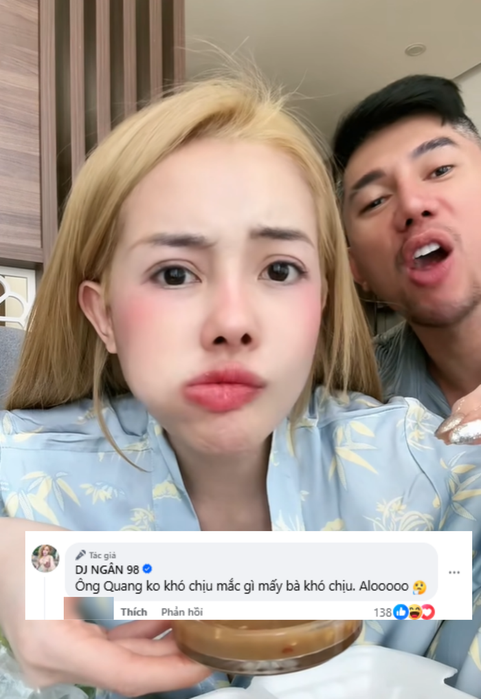 Ngân 98 bị chê trách vì hay có thái độ nạt nộ, sai vặt Lương Bằng Quang.