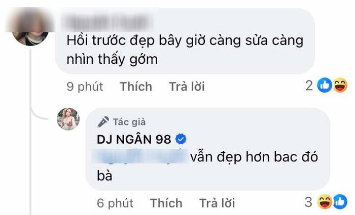 Ngân 98 đáp trả khi bị chê bai 'càng sửa càng thấy gớm'. (Ảnh chụp màn hình)