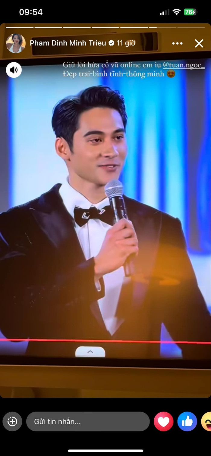 Siêu mẫu Minh Triệu hết lời khen ngợi Phạm Tuấn Ngọc trên trang cá nhân. 