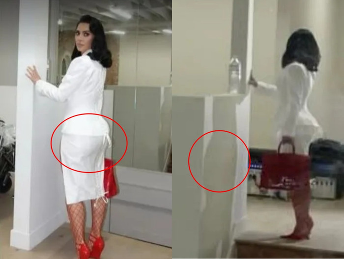 Người mẫu Kim Kardashian bị mỉa mai vì photoshop để thu nhỏ vòng ba.