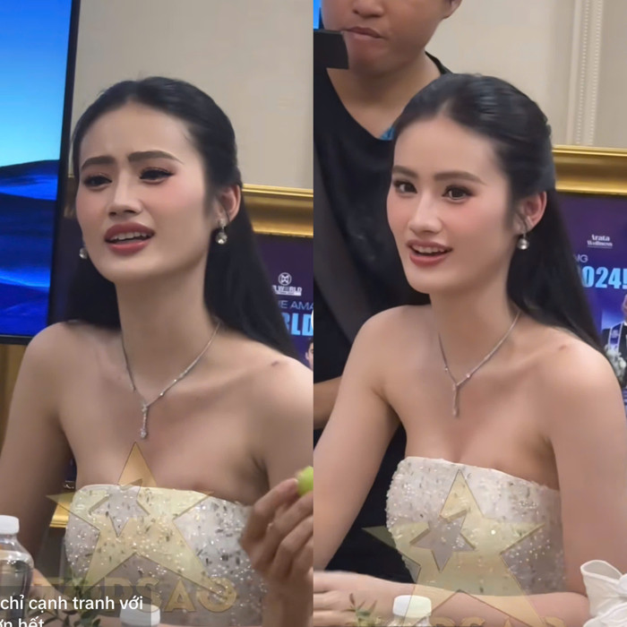 Hoa hậu Ý Nhi tự tin trao đổi tiếng Anh với Top 4 Mr World 2024.