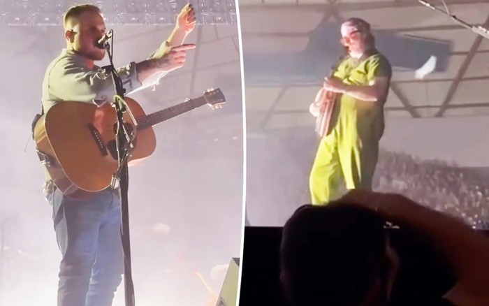 Nam ca sĩ dừng biểu diễn, chỉ tay quát vào mặt khán giả khi bị ném vật thể lạ lên sân khấu Ảnh 2