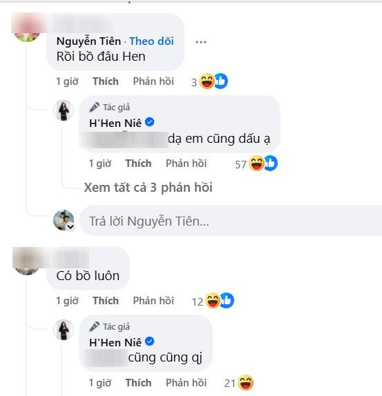 H'Hen Niê xác nhận đã có bạn trai khi được fan hỏi thăm. (Ảnh FBNV)