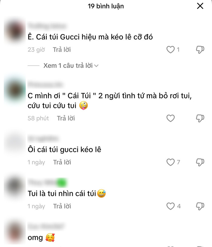 Cư dân mạng dành sự chú ý cho chiếc túi hiệu của Hồ Ngọc Hà bị kéo lê trên sàn. (Ảnh: Chụp màn hình)