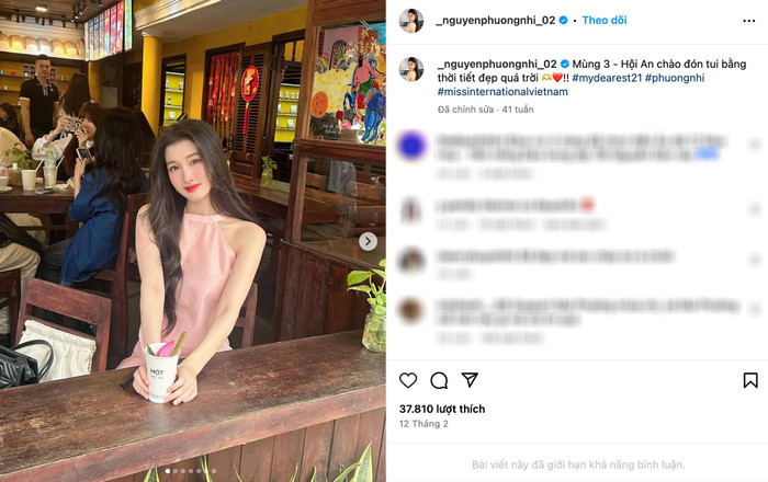 Á hậu Phương Nhi bất ngờ giới hạn tính năng bình luận trên trang Instagram.