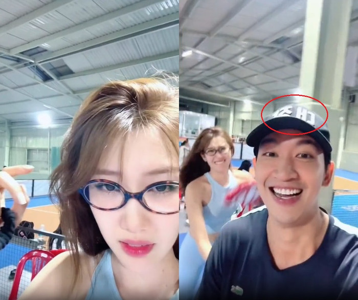 Trùng hợp, gần đây Võ Cảnh đội nón có dòng chữ như nhân vật trong video của Thúy Ngân. (Ảnh chụp màn hình từ FBNV).