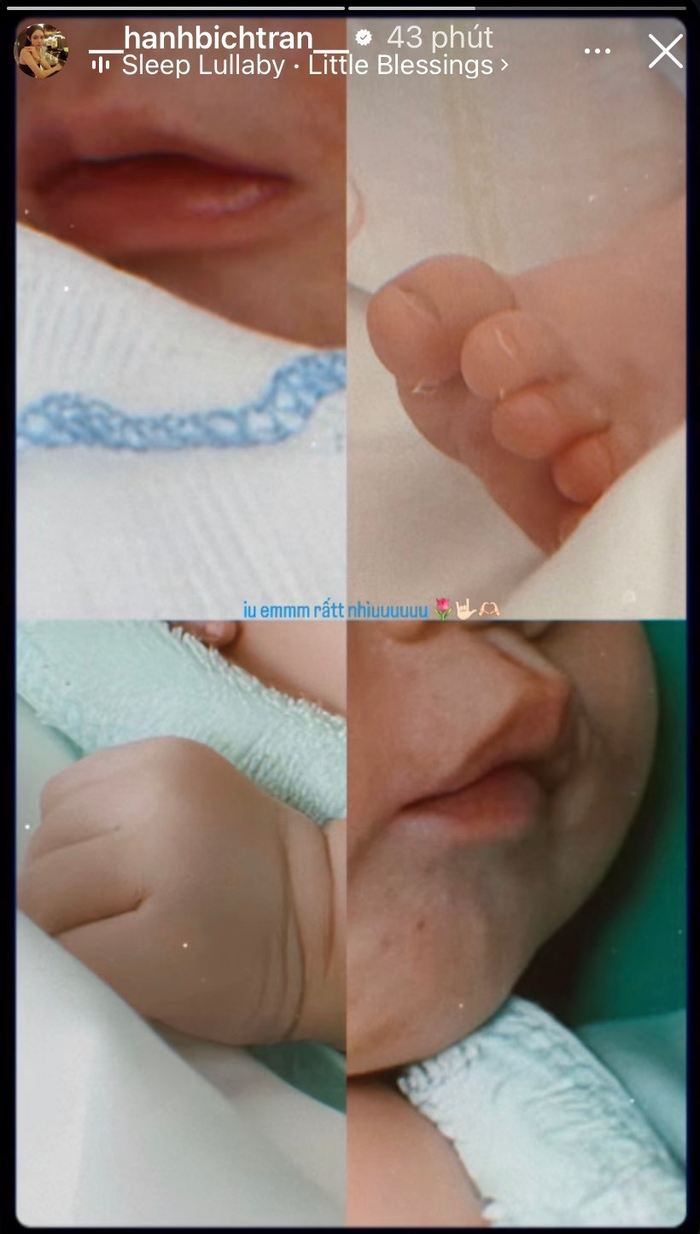 Bạn gái Vũ Văn Thanh khoe ảnh em bé mới sinh.