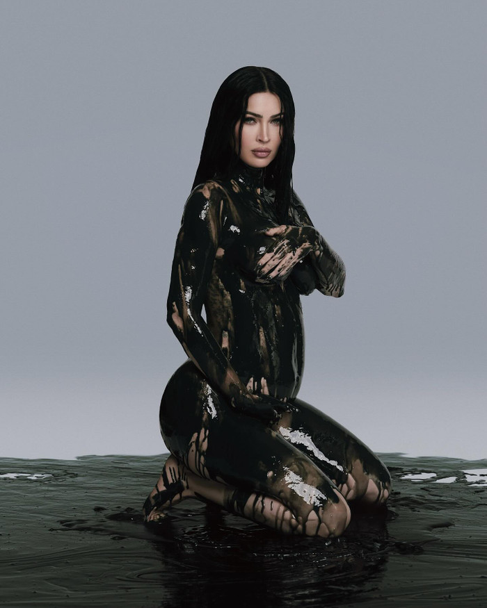 Sau khi mang thai con đầu lòng với Machine Gun Kelly, Megan Fox ẩn hết ảnh trên trang cá nhân và chỉ chừa lại hình ảnh duy nhất được chụp với concept ma mị. Nữ diễn viên sử dụng màu nước để che chắn cơ thể thay vì mặc trang phục. Hiện, Megan là mẹ của các con trai Noah (12 tuổi), Bodhi (10 tuổi) và Journey (8 tuổi) với chồng cũ Brian Austin Green . 