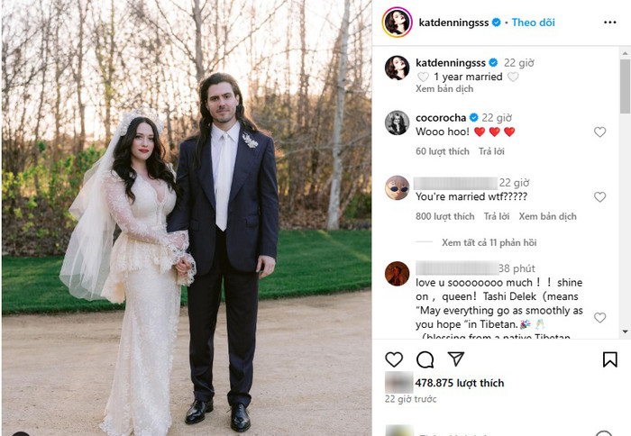 Nữ diễn viên phim Sex And The City vừa kỷ niệm 1 năm ngày cưới. 