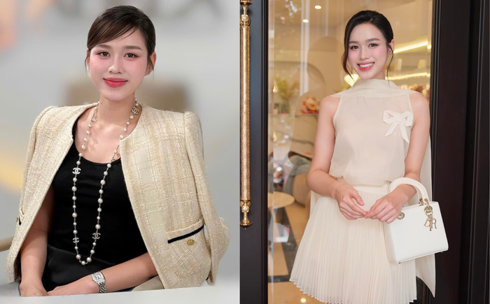 Hoa hậu Đỗ Thị Hà 'dát' vòng cổ,  túi xách hàng hiệu đi làm. Giá trị của những món phụ kiện này từ hàng chục triệu đồng đến hàng trăm triệu đồng.