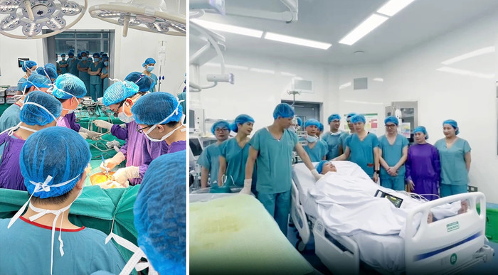 Đội ngũ y, bác sĩ tham gia lấy-ghép nội tạng. Ảnh: Bệnh viện cung cấp/Dân trí