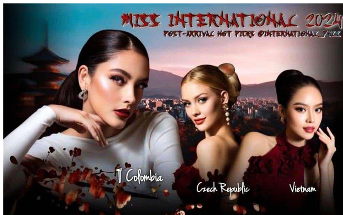 Hoa hậu Thanh Thủy chiễm chệ trên bảng dự đoán sắc đẹp. 