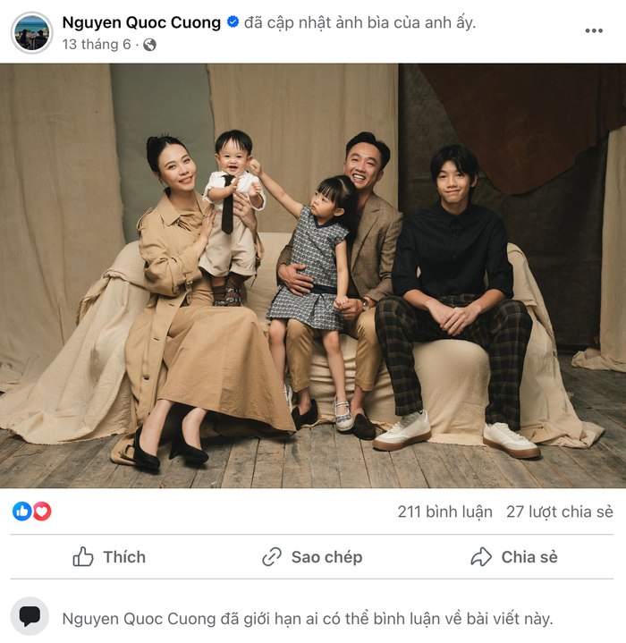 Cường Đô La vẫn kín tiếng, hiếm hoi chia sẻ cuộc sống gia đình sau thời gian 'ở ẩn'.