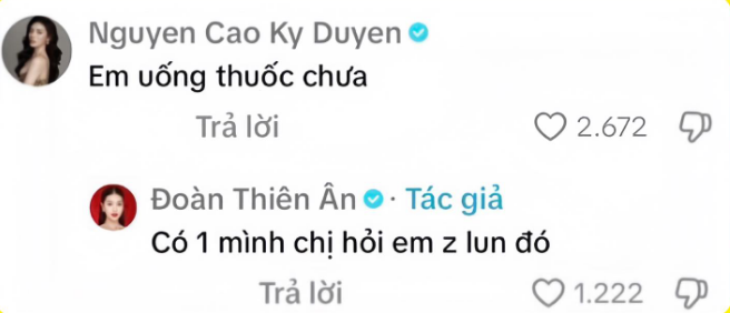 Kỳ Duyên hỏi thăm Thiên Ân.